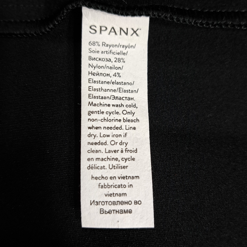 SPANX Women's The Perfect Fit & Flare Black Ponte Sleeveless Dress Size L - Picture 11 of 16